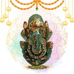 ganesha idol in green aventurine