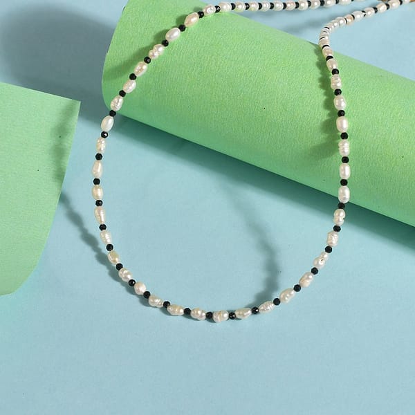 Pearl Necklace and Bracelet with 925 Silver