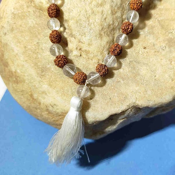 Rudraksha Crystal Mala (108 Beads Japa Mala)